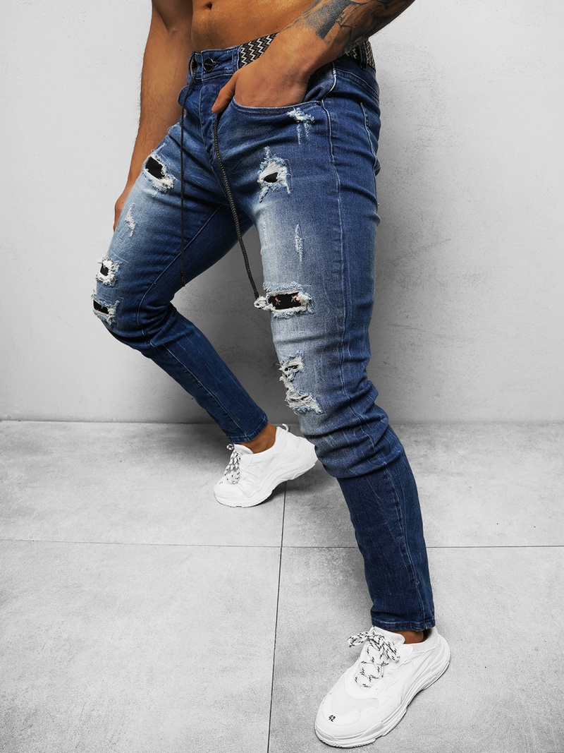 Spodnie jeansowe męskie niebieskie OZONEE NB/MP0026B