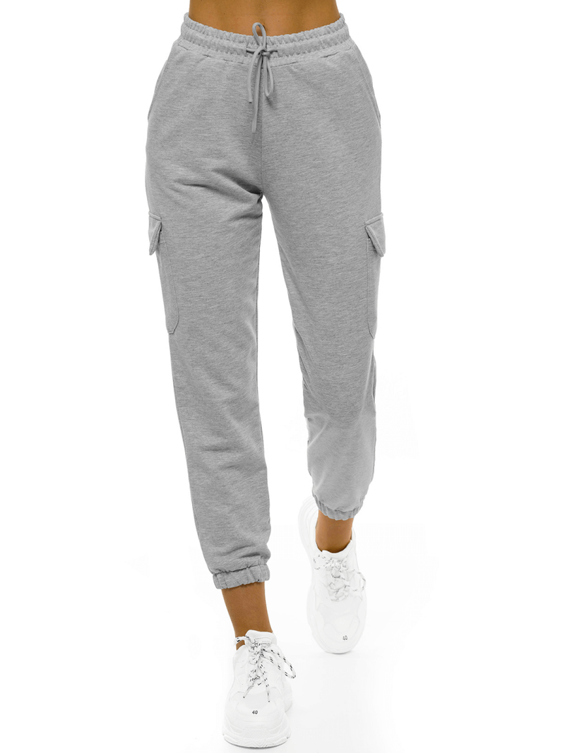 Spodnie dresowe damskie jasno-szare OZONEE O/MB2001/21