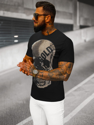 T-shirt męski slim fit czarny OZONEE NB/MT3038Z