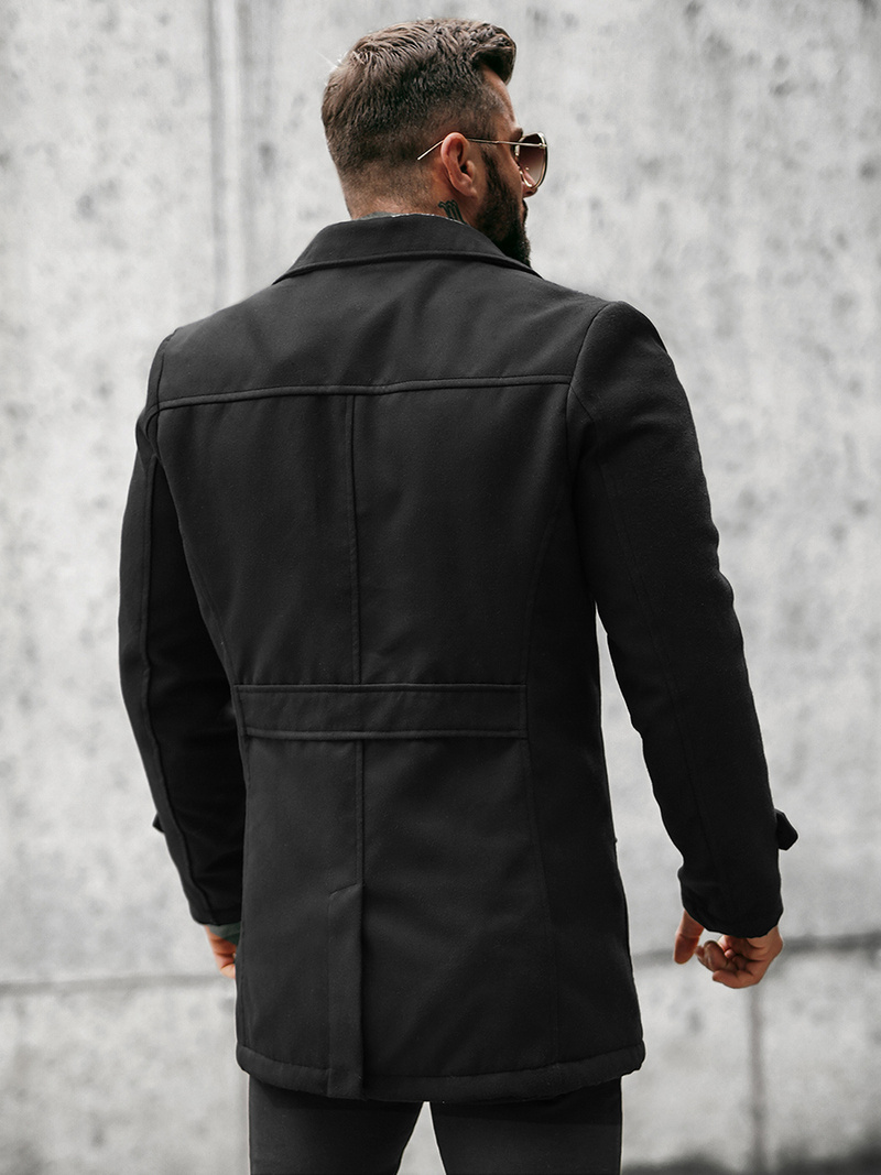 Płaszcz męski czarny OZONEE JS/79M3123Z