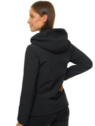 Kurtka softshell damska z kapturem czarna OZONEE JS/HD181/1