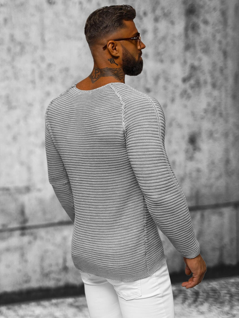 Sweter męski szary OZONEE L/1442Z