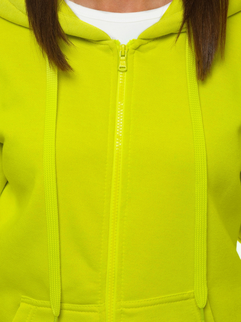 Bluza damska rozpinana z kapturem limonkowa OZONEE JS/W03/71Z