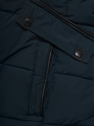 Kurtka zimowa damska długa pikowana granatowa OZONEE O/W377Z