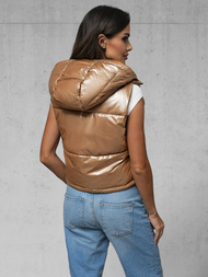 Kamizelka damska pikowana złota OZONEE JS/5M3190/84