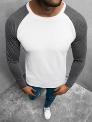 Футболка з довгим рукавом чоловіча Бiло-Графiтова OZONEE O/1218