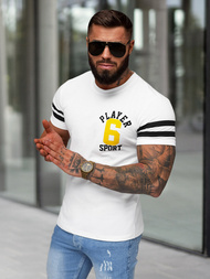 T-shirt męski slim fit biały OZONEE JS/8B1391/1
