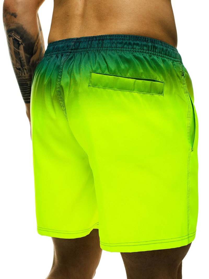 Spodenki kąpielowe męskie zielono-żółte OZONEE ST008-9