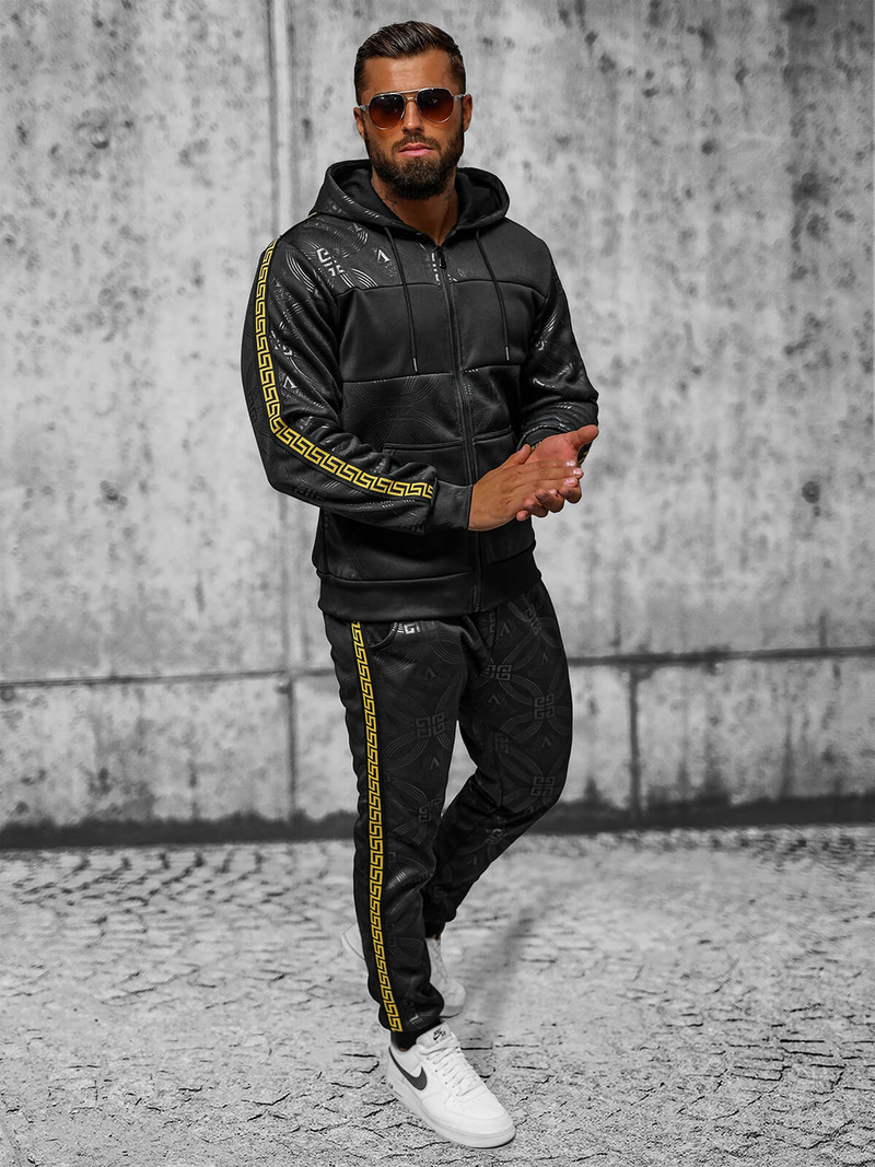 Komplet dresowy męski czarny OZONEE JS/3C555