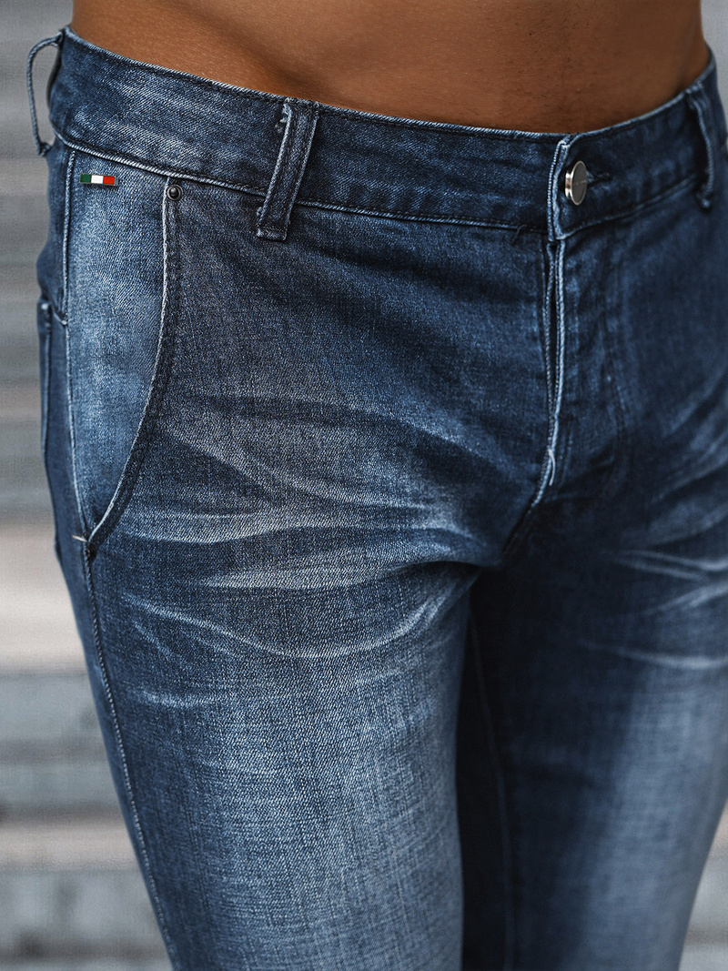 Spodnie jeansowe męskie ciemno-niebieskie OZONEE NB/MP0091BS