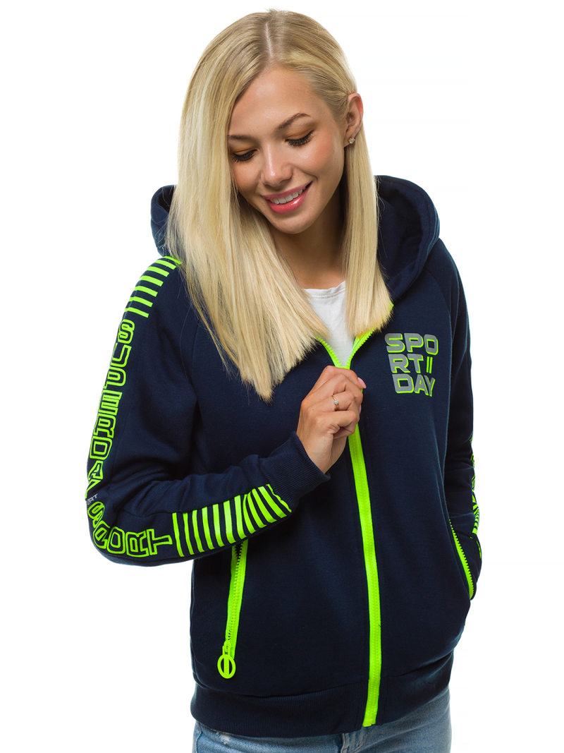 Bluza rozpinana damska granatowa OZONEE JS/KSW3012