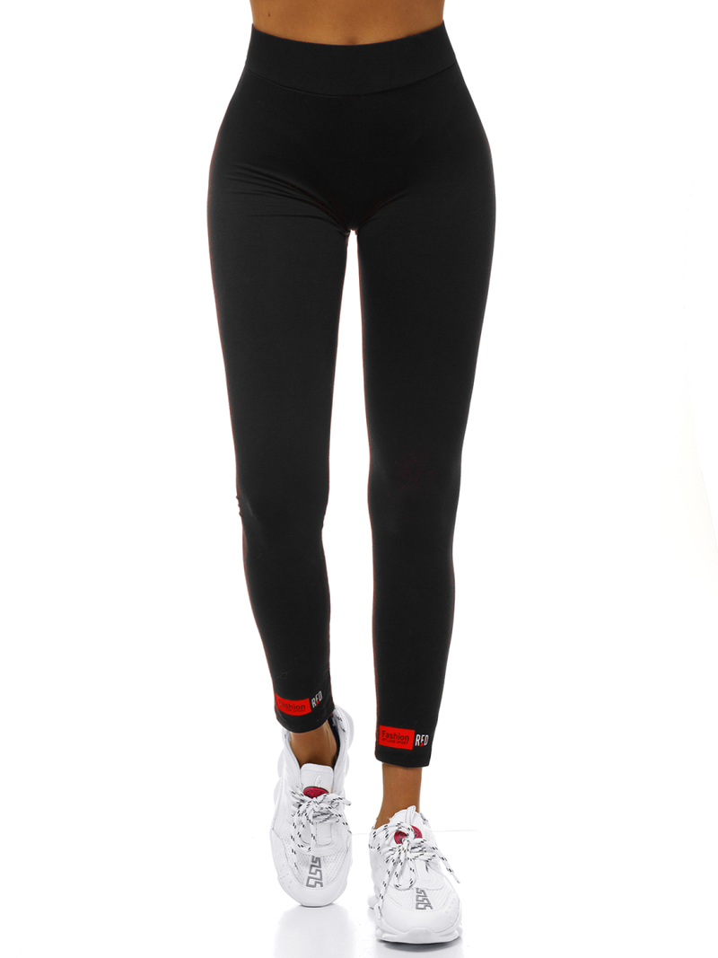 Legginsy damskie czarno-czerwone OZONEE O/82330