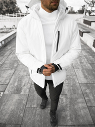 Kurtka zimowa męska biała OZONEE JS/HH011/45Z