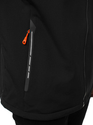 Kurtka softshell męska z kapturem czarno-pomarańczowa OZONEE GE/12268