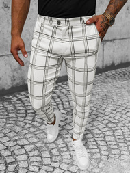 Spodnie męskie chino materiałowe białe OZONEE O/P4028