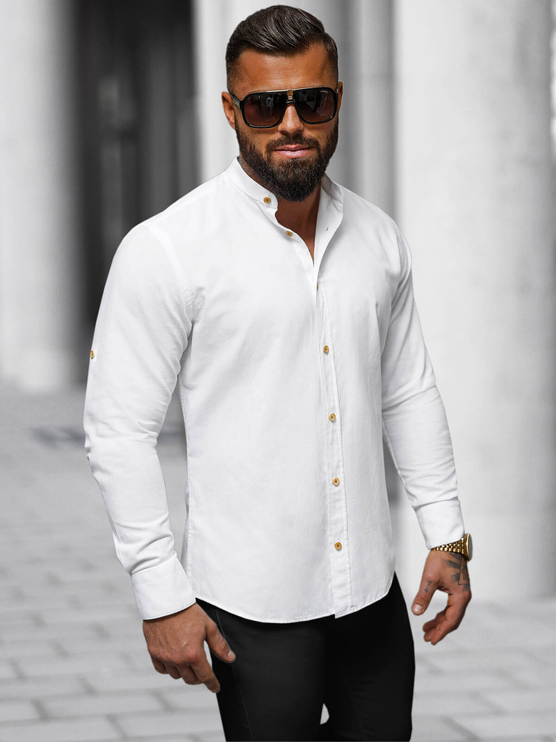 Класична сорочка чоловіча Бiла OZONEE O/V90