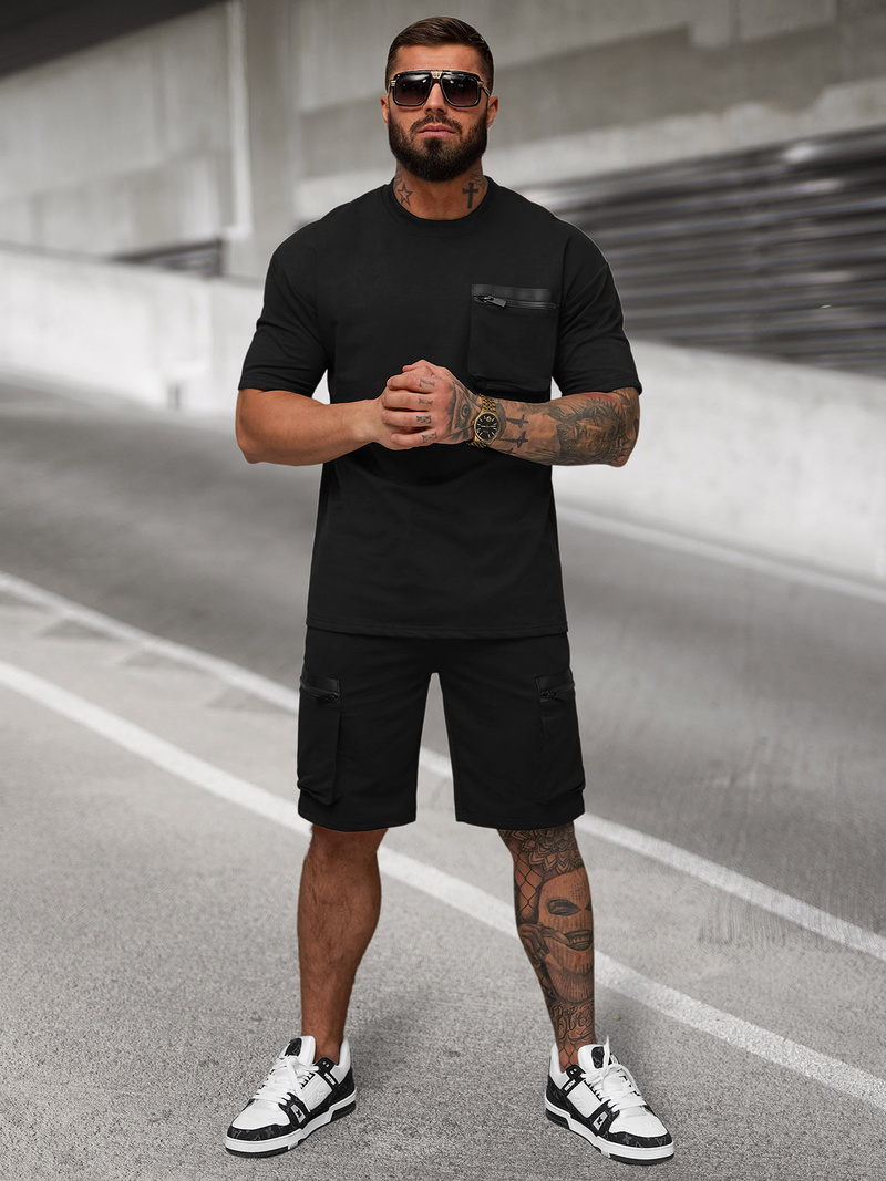 Komplet dresowy męski loose fit czarny OZONEE JS/27C6532/3