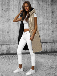 Стьобаний жіночий жилет чорно-золотава OZONEE O/H1121/99Z