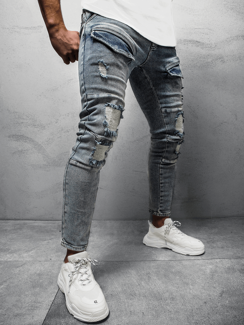 Spodnie jeansowe męskie jasno-niebieskie OZONEE DR/K139/22Z