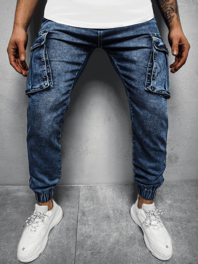 Spodnie męskie jogger niebieskie OZONEE JS/K10005/1