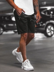 Spodenki dresowe męskie czarne OZONEE O/WW20012/1