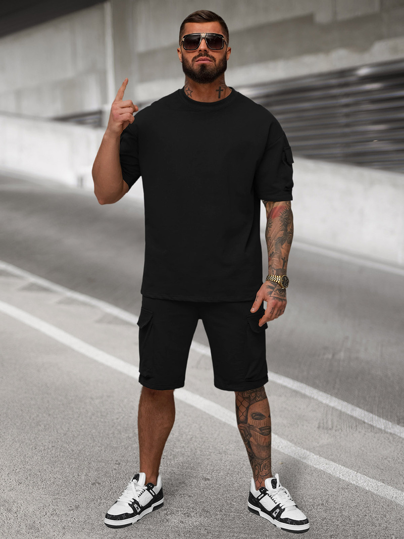 Чоловічий спортивний комплект чорний OZONEE JS/27C6535/3