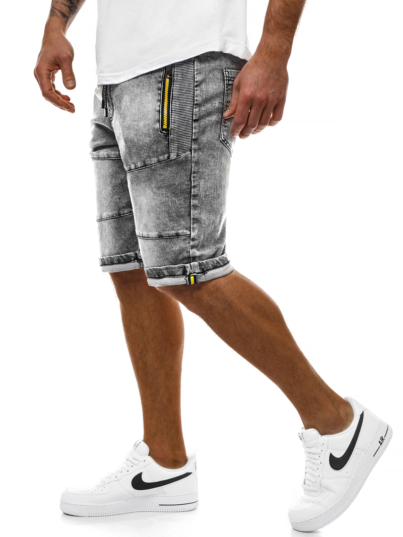 Spodenki jeansowe męskie grafitowe OZONEE RF/HY348