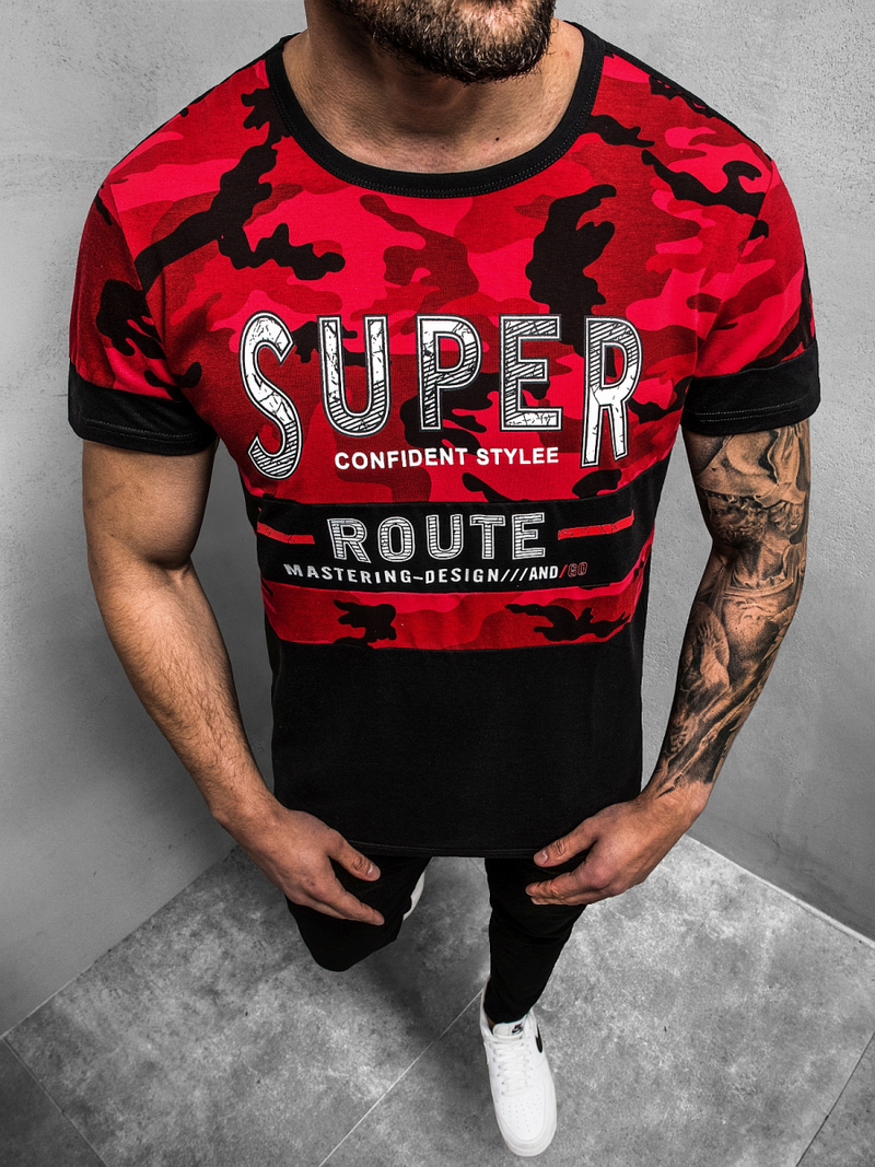 Футболка чоловіча Червона OZONEE JS/SS11103Z