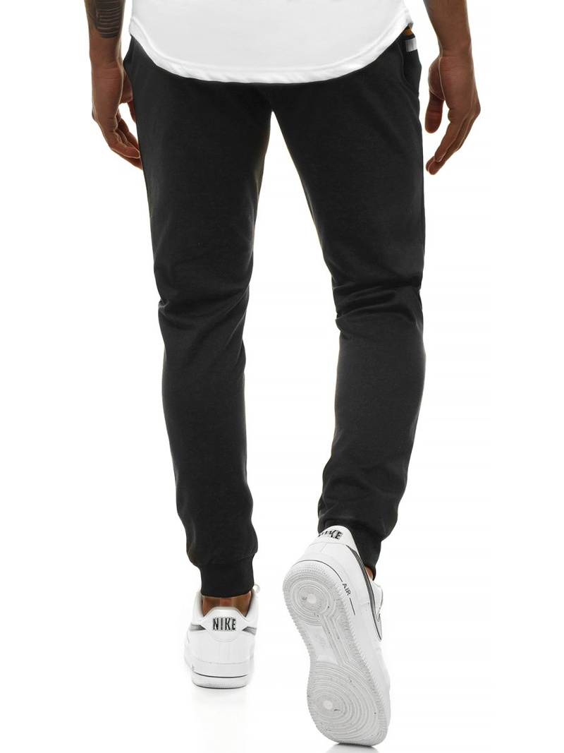 Spodnie dresowe męskie czarne OZONEE JS/AM108