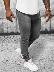 Spodnie jeansowe joggery męskie grafitowe OZONEE NB/MP0275GC