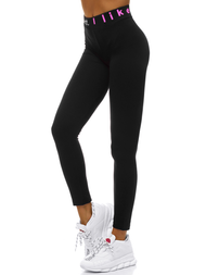 Legginsy damskie czarno-różowe OZONEE O/82353