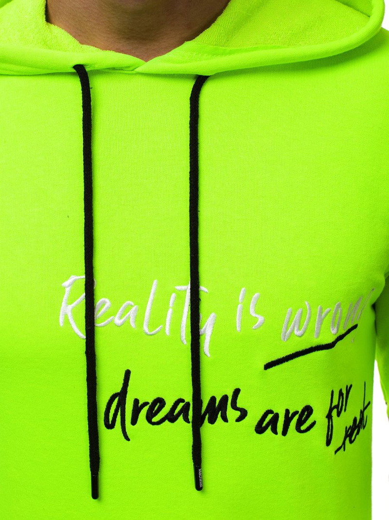 Толстовка з капюшоном чоловіча Зелена-неон OZONEE MACH/3105Z