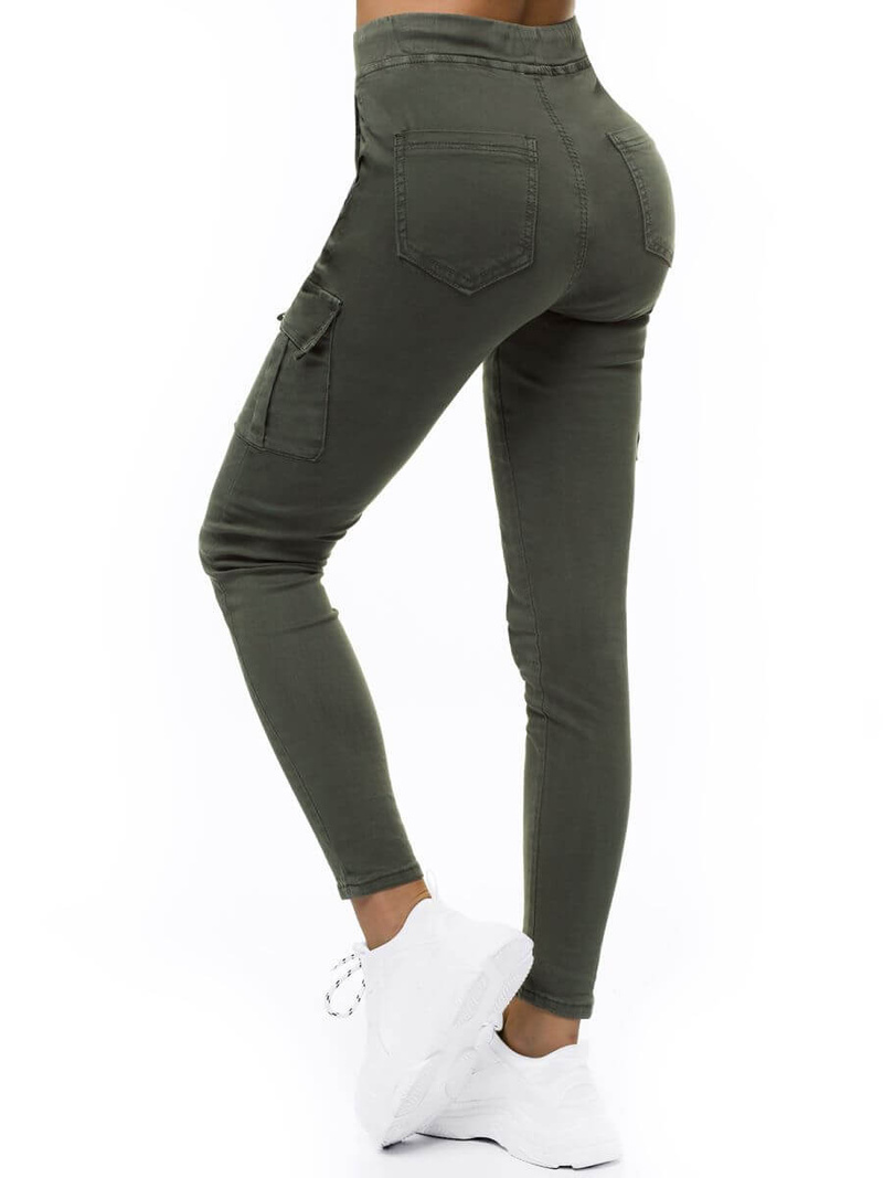 Spodnie damskie chino materiałowe khaki OZONEE O/LC647/29