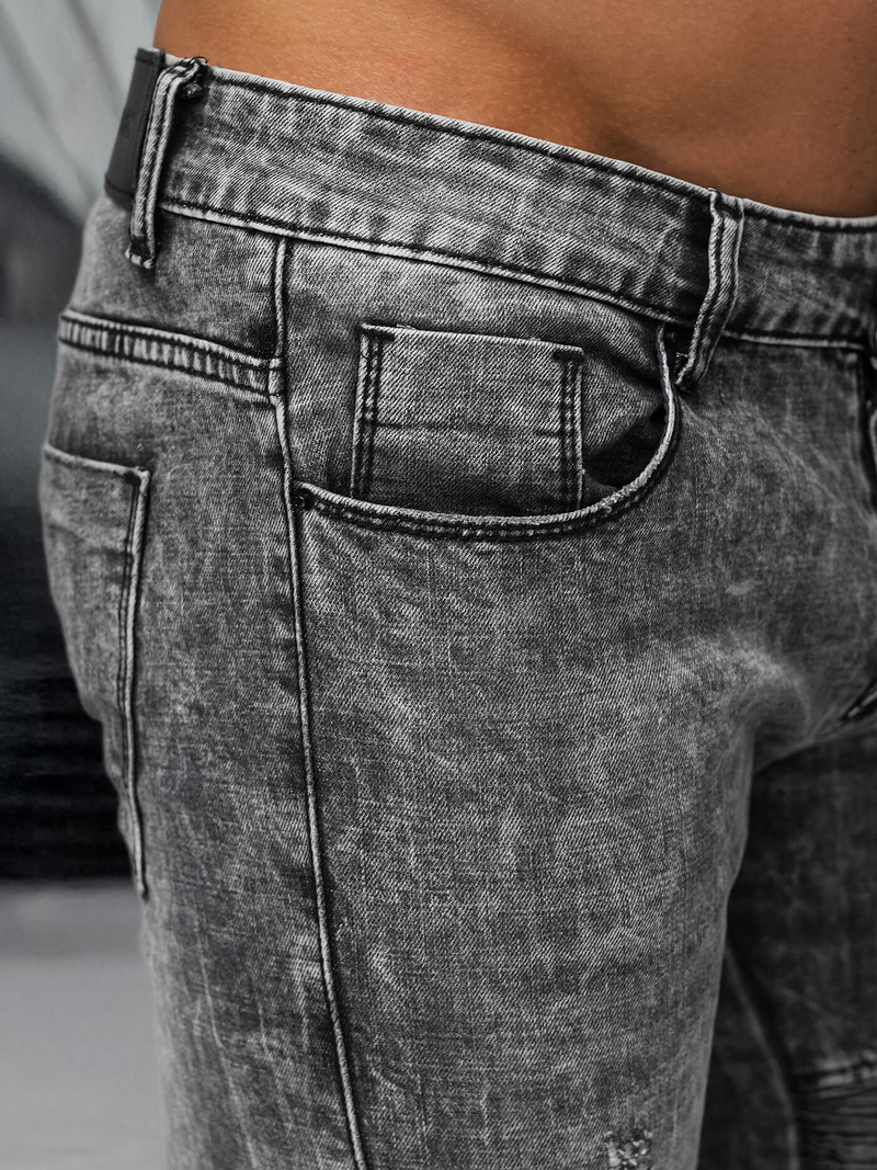Spodnie jeansowe męskie slim fit czarne OZONEE NB/MP0069NZ