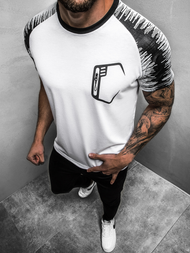 T-Shirt męski biały OZONEE JS/KS2072Z
