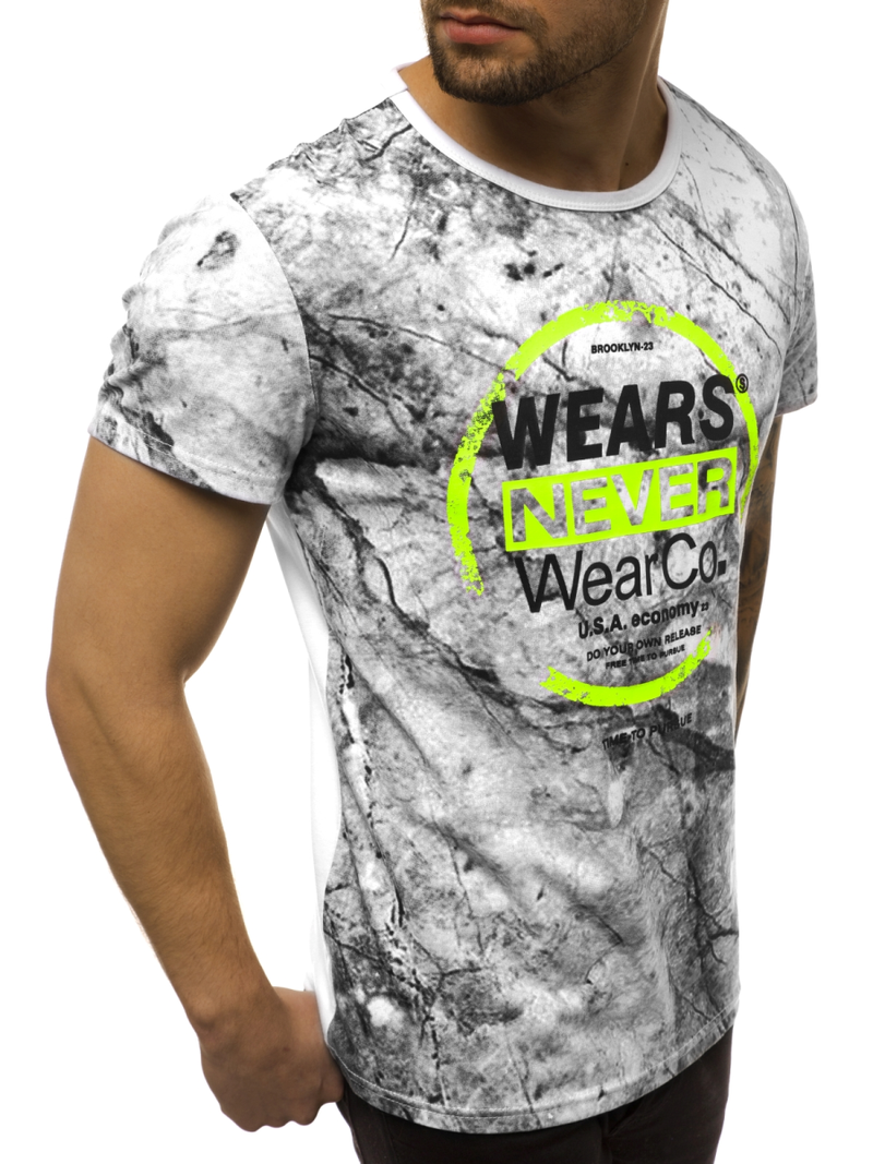 T-Shirt męski biały OZONEE JS/SS10925