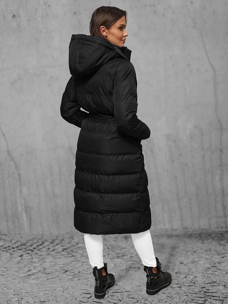 Płaszcz zimowy damski pikowany czarny OZONEE JS/5M3178/392