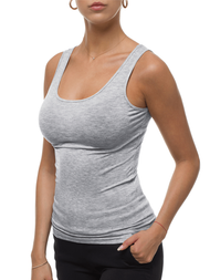 T-Shirt bez rękawów damski szary OZONEE BT/71592A