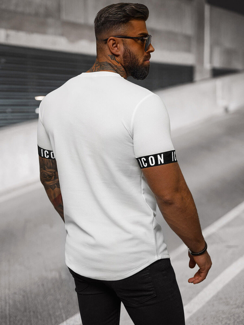 T-shirt męski biały OZONEE O/T7578