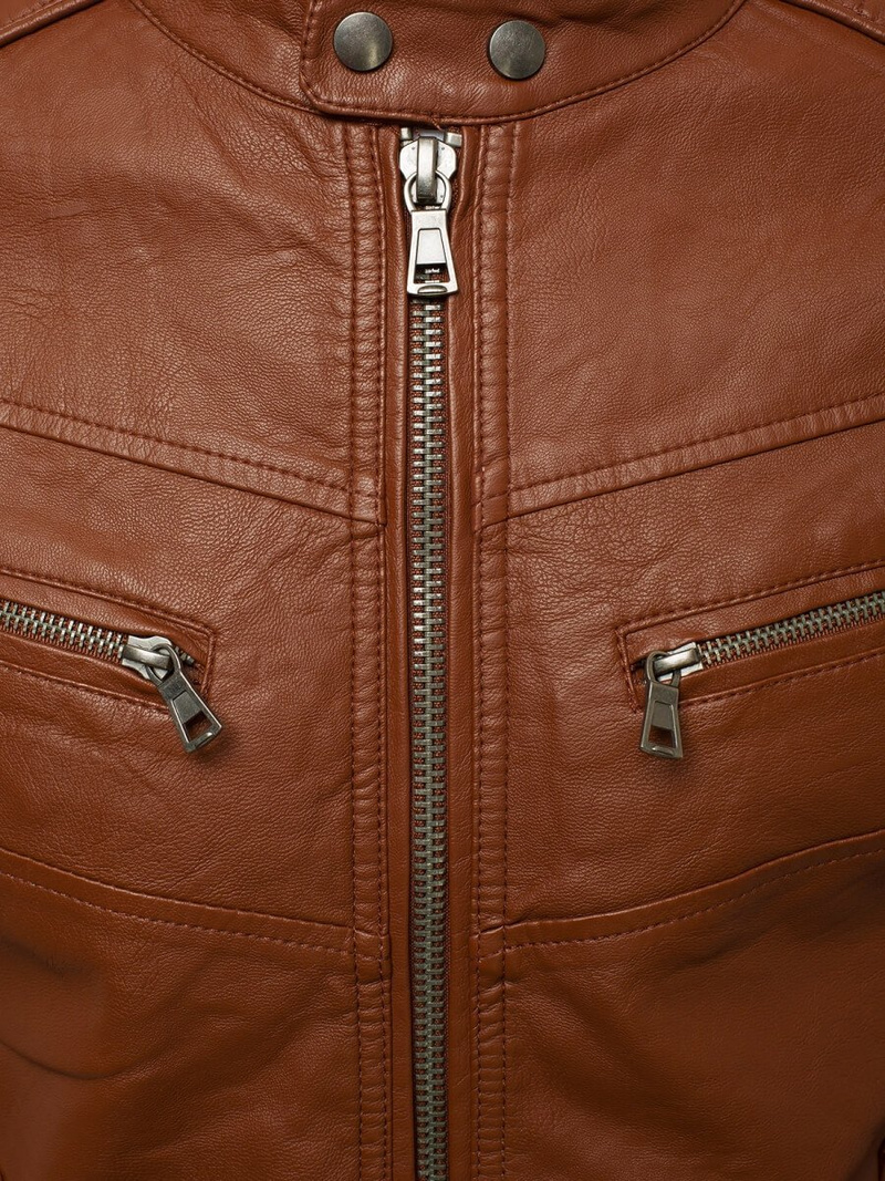 Kurtka skórzana męska camel OZONEE YD/BF59359Z