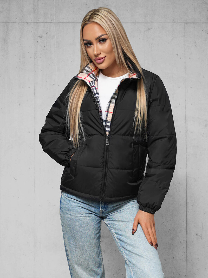 Kurtka damska pikowana czarna OZONEE JS/16M2382/392