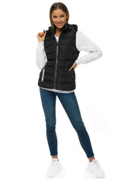 Стьобаний жіночий жилет чорний OZONEE N/6812/1