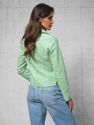 Жіноча шкіряна куртка м'ятна OZONEE O/G88