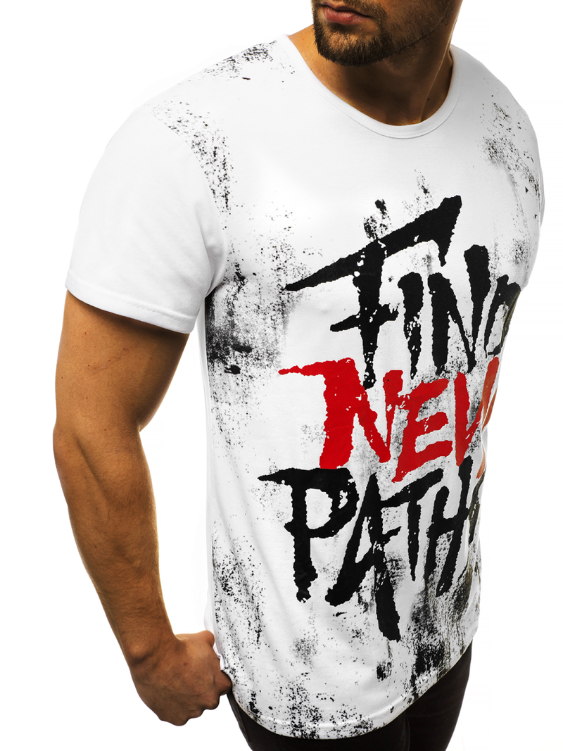 T-Shirt męski biały OZONEE JS/KS2013