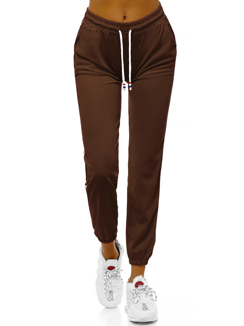 Spodnie dresowe damskie brązowe OZONEE JS/1020/A14