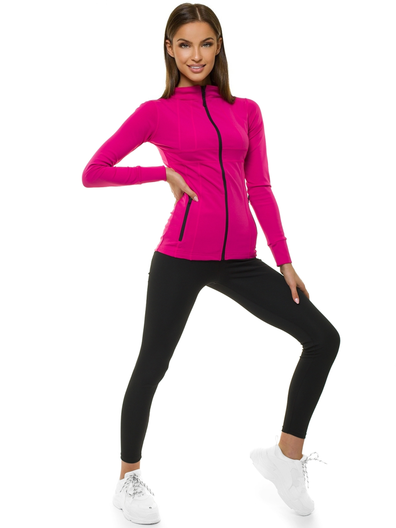 Bluza damska rozpinana ciemno-różowa OZONEE JS/HD151/19