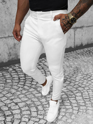 Spodnie męskie chino materiałowe białe OZONEE O/1000Z