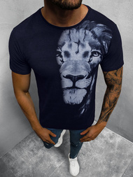 T-Shirt męski z nadrukiem granatowy OZONEE O/BL77