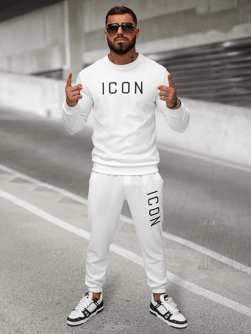 Spodnie dresowe męskie białe OZONEE O/D9125Z