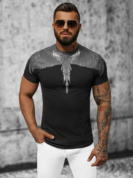 T-shirt męski slim fit czarny OZONEE NB/MT3022